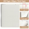 A4 Graph Paper Notebook, 2 Pack Large Spiral Grid Notebook,