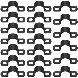 Pack of 20 U-pipe clamps for attaching, 25 mm, U-shaped mounting clamps, U-type pipe clamps, saddle clamps, metal clamps for pipes, mounting empty pipe, cable pipe, gas pipes, water pipe clamp