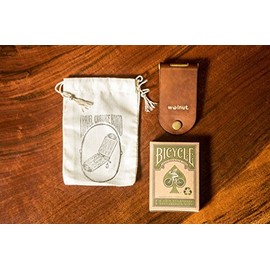 Walnut Studiolo Travel Cribbage Board Birch Plywood with Dark Brown Leather