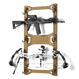 Savior Equipment Horizontal Steel Wall Mount Firearm Rifle Display Rack, Compound Bow Shotgun Carbine Gun Sword Tactical Vest Gear Hanger Free-Standing Indoor Storage Organizer, 10 Mounting Hooks