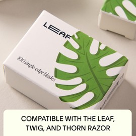 Leaf Shave | Leaf Single-Edge Safety Razor Blades, Platinum-Coated Stainless Steel Refills Compatible with Twig & Thorn Razor, and Dermaplaner, 100 Count