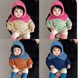 Kids' Balaclava Fur Hat and Scarf with Ear Protection Earmuffs lf2295 One Size / Blue Hat (Recommended for 1-3 years old) 3ea