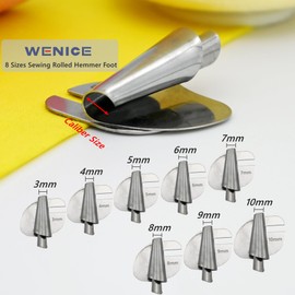 WENICE WENICE Sewing Seam Rolled Hem Foot for Sewing Machine,8 Pieces Sewing Machine Accessories of Guide Sewing Foot