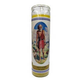 Generic San Lazaro (Saint Lazaro) Labeled Yellow Devotional Candle