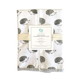 effe bébé Car Seat Covers for Newborn Infant Baby - Made from 100% Breathable Cotton - Can be Used for Carseat Canopy Baby Carrier Stroller Cover - for Boys and Girls (Grey Hedgehog)