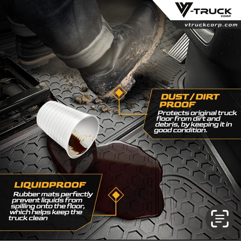 V-TRUCK CORP Rubber Floor MATS for Freightliner Cascadia 116 &