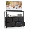 Elevon 5 Fabric Drawer Dresser TV Stand for Bedroom, Entertainment