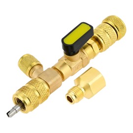 Aupoko Valve Core Remover Installer Tool, R410A R22 AC Schrader Valve Core Remover, Dual Size 1/4"-5/16" Port HVAC Valve Core Removal Installer for Refrigeration Air Conditioning A/C Line Repair Tools