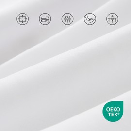 Sonive Fitted Sheet 90 x 200 cm, 100% Polyester Flat Sheet, 30 cm Deep Pocket, Oeko-Tex Standard 100, White
