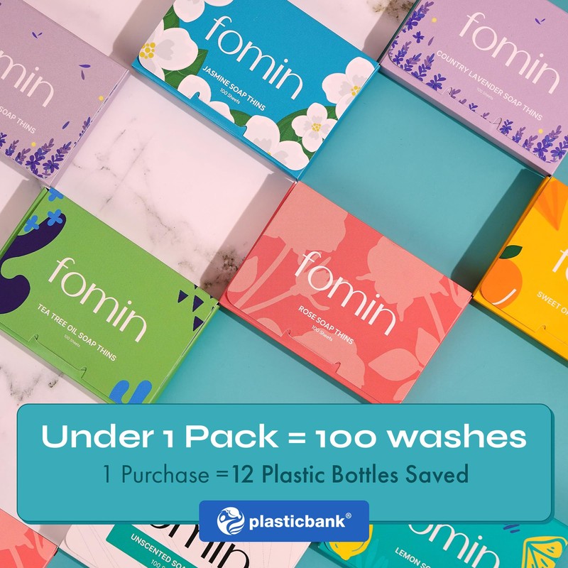 FOMIN - Antibacterial Paper Soap Sheets for Hand Washing -