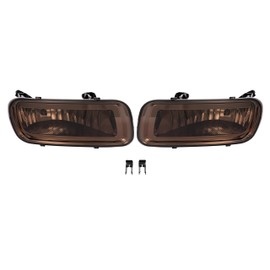 HECASA Fog Lights Compatible with 2004-2006 Ford F150 Lincoln Mark LT Base Replacement for 5L3Z15200A 5L3Z15201A FO2593209 FO2592209 Fog Lamp Running Light Brown Lens w/Bulb Driver & Passenger Side