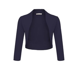 DANAEST Women's Bolero Festive Cardigan Elegant Shoulder Jacket 3/4 Sleeve Short Top (708), blue