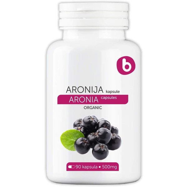 Bobica's PREMIUM European Organic Aronia Berry (Chokeberry) Capsules | 500 mg | 90 Vcaps® | Antioxidant Superfood, Anti-inflammatory, Immunity | Non- GMO Free, Gluten Free, Soy Free| For Vegetarians |