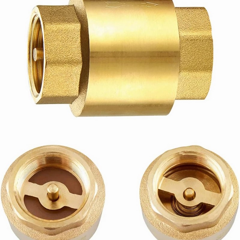 Brass 1-1/2" Female Check Valve, Spring-Loaded Quiet Check Valves Prevents