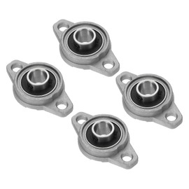 PATIKIL Pillow Block Bearing 7/16" / 12mm Bore, 4 Pcs Zinc Alloy Steel Mounted Flange Pillow Block Self Alignment Insert Bearings Bore Ball Housing for Machinery Power Agriculture