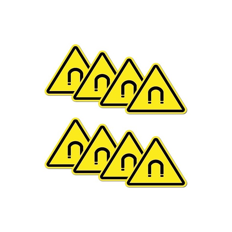 Pack of 8 Warning Stickers 6 x 5 cm Magnet