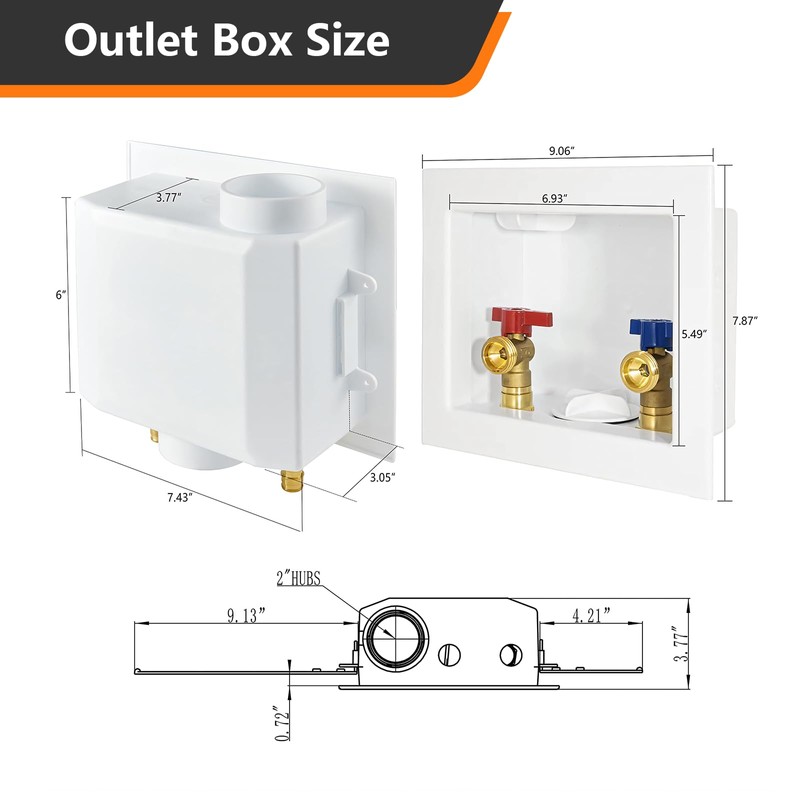 HeSun Washing Machine Outlet Box,Pex A Expansion Washer Box with