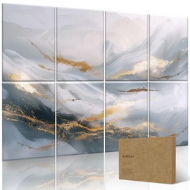 HushHues 8-Pack Art Acoustic Wall Panels 48x32 Inches Decorative Sound Absorbing Panels- Sound Absorbing Panels for Recording Studios, Offices, Home, Easy Installation