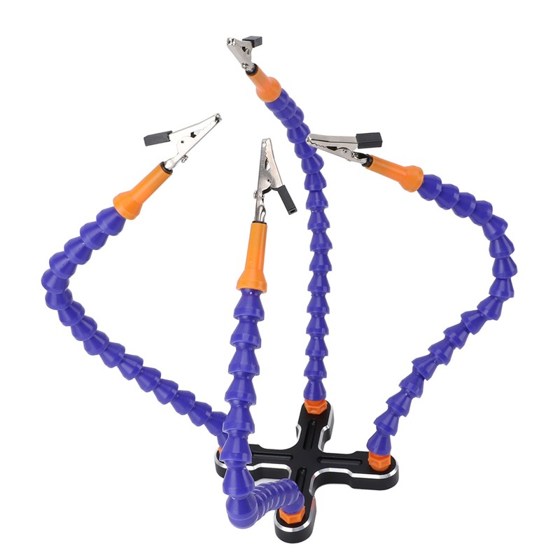 Soldering Helping Hands 4 Flexible Arms Aluminum Alloy Base Third