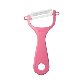 Kyocera CP-NA08CPK Ceramic Peeler, Rust Free, Easy to Clean, Peeler, Charm Pink, Diagonal Blade Type, Light and Sharp to Use, Stays Sharp, Prevents Metal Transfer, Disinfects With Bleach