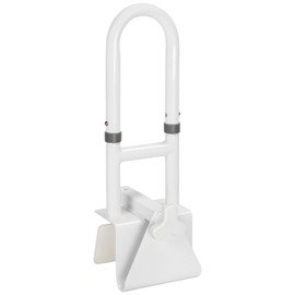 HEPO Adjustable Bathtub Safety Rail for Elderly, Tub Grab Bar for Bathroom, Assistance Bathtub Handle Clamp for Seniors Bath Handles Support and Fall Prevention, White