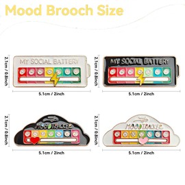 4PCS Social Mood Pins, Social Mood Enamel Pins, Humorous Social Anxiety Fun Enamel Emotional Pins for Introverts(Black and White)