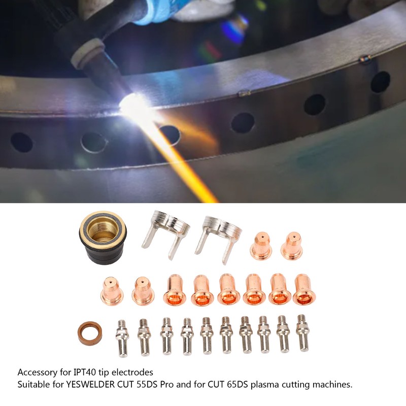 Plasma Cutter Tip Electrode Nozzle Bracket Cover Set for YESWELDER
