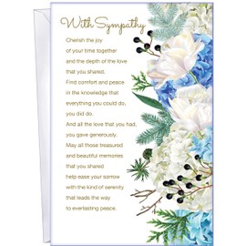 Sympathy Card - MADE IN USA - (Perfect), Envelope Included - 5" x 7.75" - Packaged in Extra Sturdy Mailer - 96541