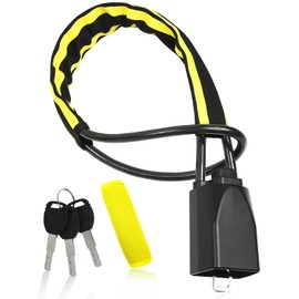 BeneVie Metal Wire Handle Lock Anti-Theft Wire Lock Relay Attack Steering Lock (Yellow Border Pattern))