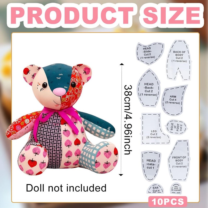 10 Pcs 15 Inch Reusable Memory Bear Acrylic Sewing and