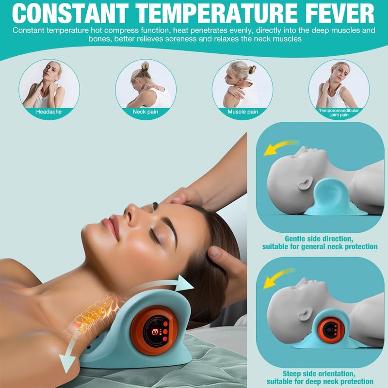 PLLYPE EMS Nackenmassagegerät Elektrisch mit Wärme, Hugterra Massager, Kabelloses Nacken