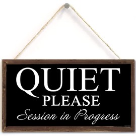 TOMATO FANQIE Quiet Please Treatment in Progress 10 X 5 Inch Do Not Disturb Hanging Wall Door Salon or Commerical Use，for Office Sign Plaque Gift (US-G101)