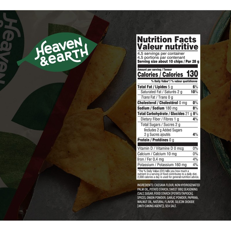 Heaven & Earth Sweet BBQ Tortilla Chips, Grain Free Tortilla