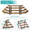 Wooden Display Stand, Tiered Display Riser with Metal Frame