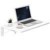 TEAMIX Wall Mounted Folding Table, White Floating Desk for Small