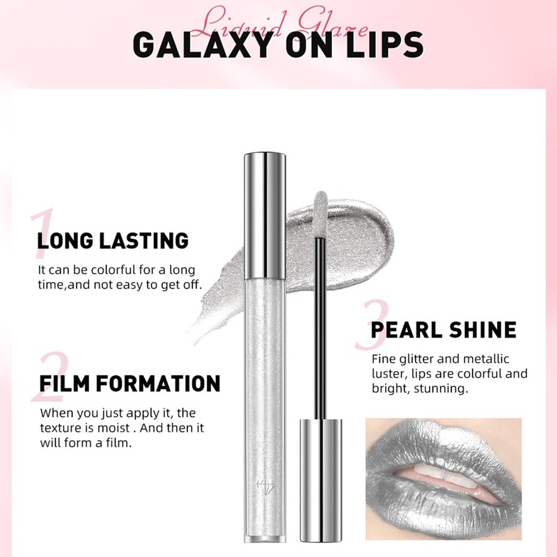 Hppsctink Liquid Lipstick, 2.4 g Non-Stick Lip Gloss, Long-Lasting Colour,