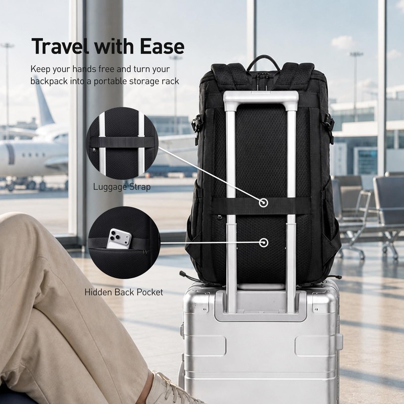 Muzee MARK RYDEN Travel Backpack for Men, Water-Resistant & Ripstop