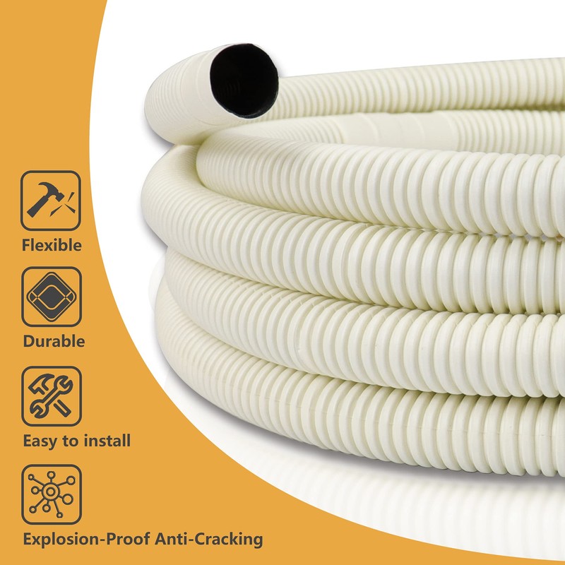 AC Parts 20Ft Mini Split AC Drain Hose Air Conditioner