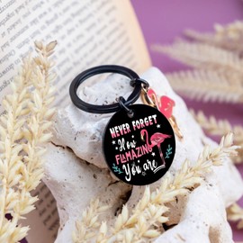 QUIHUD Flamingo Gifts For women Flamingo Keychain Inspirational Gift Pink Flamingo