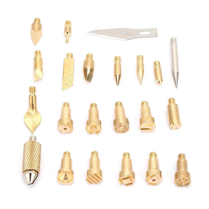 22pcs Brass Electric Soldering Iron Accessories Woodworking Leather