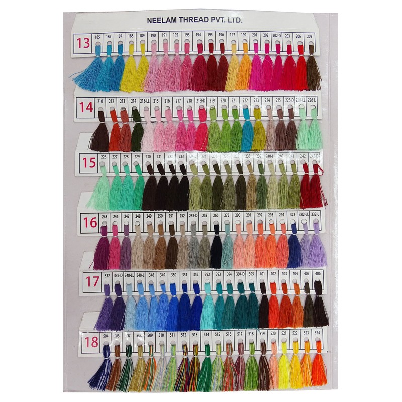 Telephone Threads AZO Free Viscose Rayon Embroidery Thread Shade Card