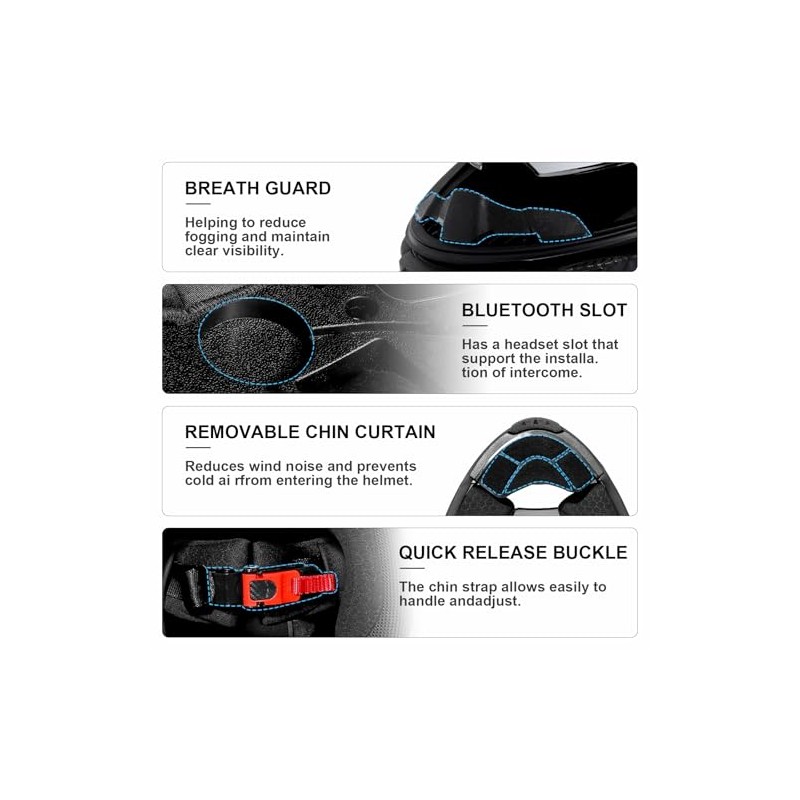 TRIANGLE Motorcycle Helmets Full face Helmet for Adults Men and