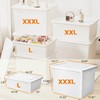 10gal+3gal Large capacity White multifunction storage bin with lid, Set