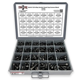 Metric 12.9 Alloy Allen Socket Head Cap Screws Bolts Black Oxide Assortment - 453 PCS