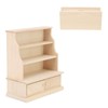 Dollhouse Bookshelf 1:12 Wooden Miniature Decoration Rugged Dollhouse Bookcase for