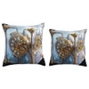 Steampunk Clock Ice Cube Mechanical Art Throw Pillow