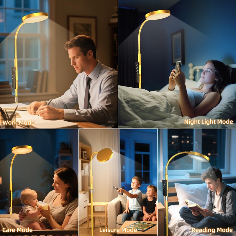 PACOVY Floor Lamp, Adjustable Height Floor Lamps for Living Room