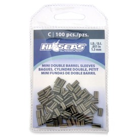 Hi-Seas Mini Double Barrel Copper Crimp Sleeves, 1.3 Millimeter Inside Diameter, 100-Pieces , Black