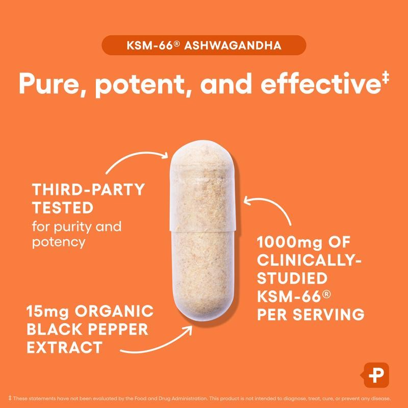 Physician's Choice KSM-66 Ashwagandha 1000mg – 5% Withanolides, Vegan Capsules