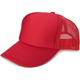stylebreaker 04023007 5 Panel Mesh Trucker Baseball Cap Adjustable Unisex - Cap red